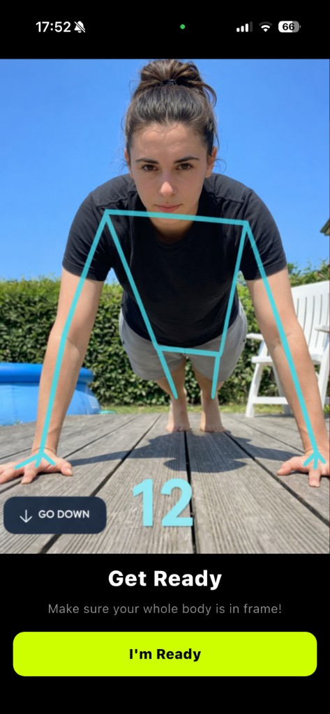 Scroll Unlock workout screen with rep counter